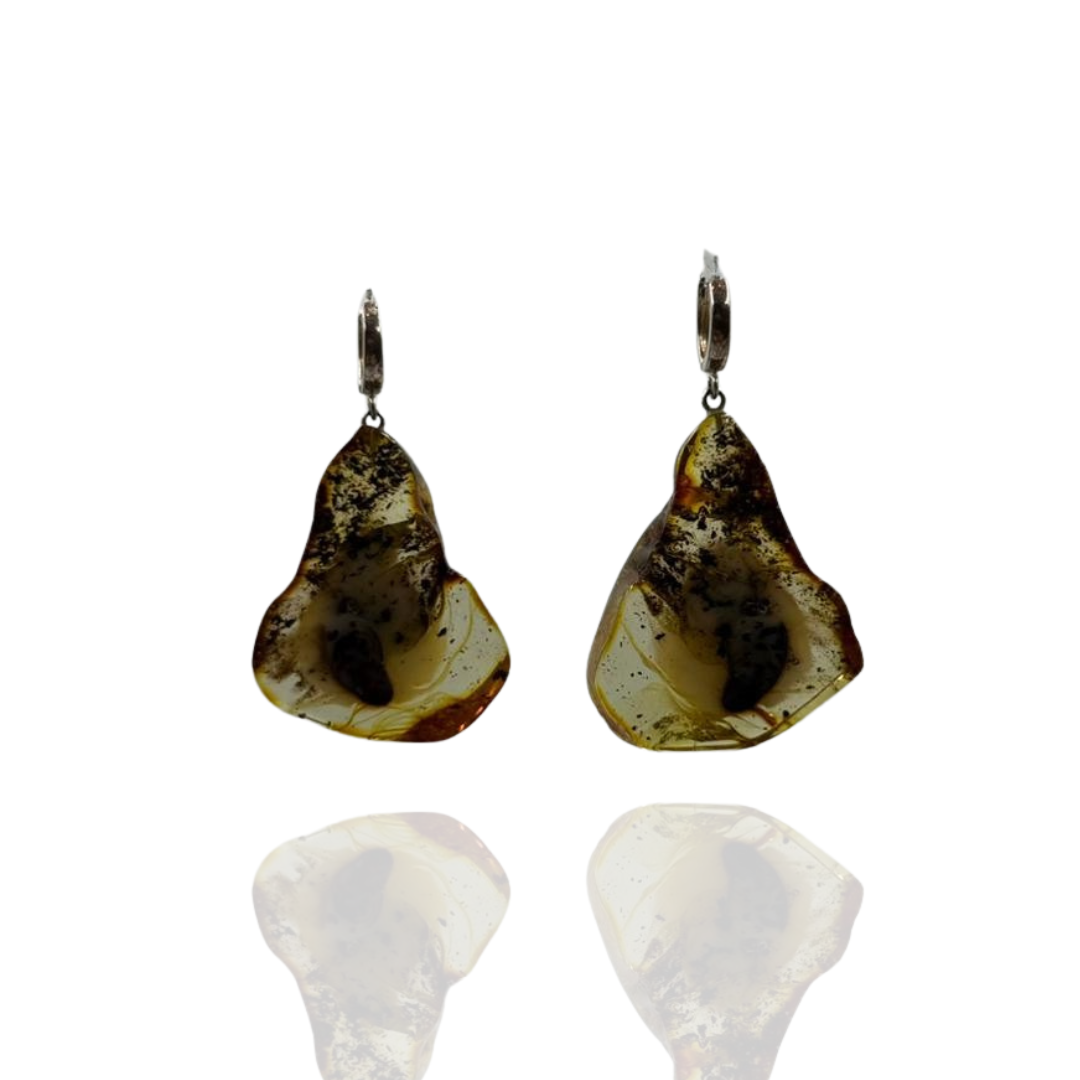 Sterling silver amber earrings