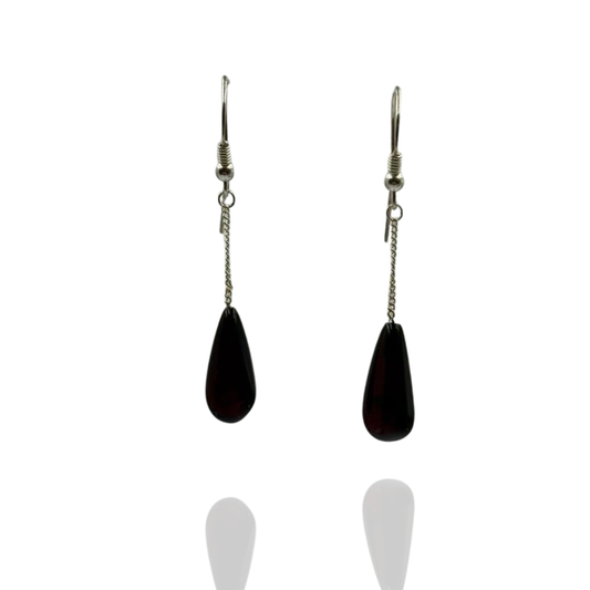 Sterling silver amber earrings