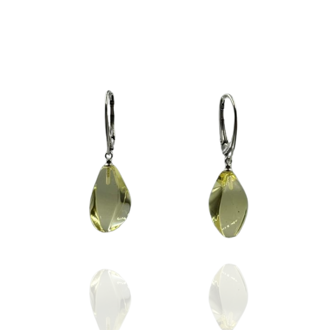 Sterling silver amber earrings