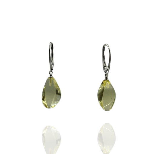 Sterling silver amber earrings