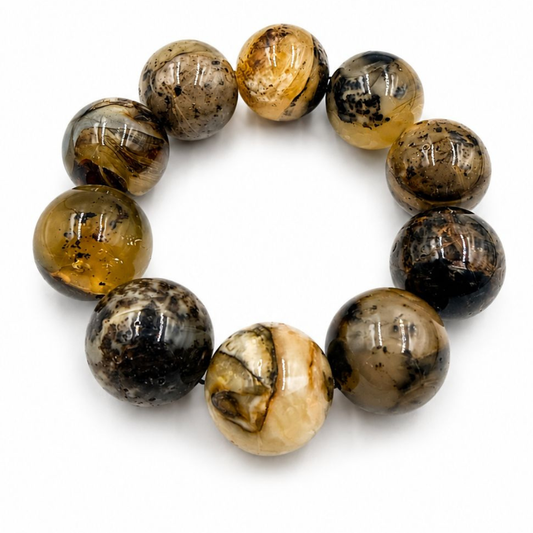 Genuine Amber Statement Bead Bracelet