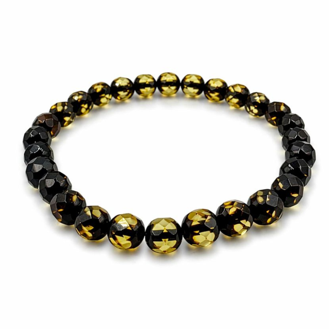 Bracelet with faceted amber