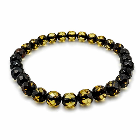Bracelet with faceted amber