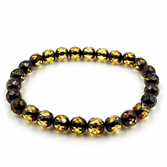 Bracelet with faceted amber