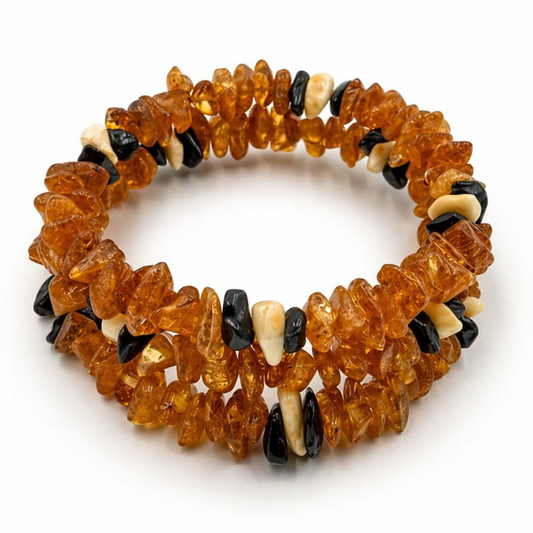 Snake style amber bracelet