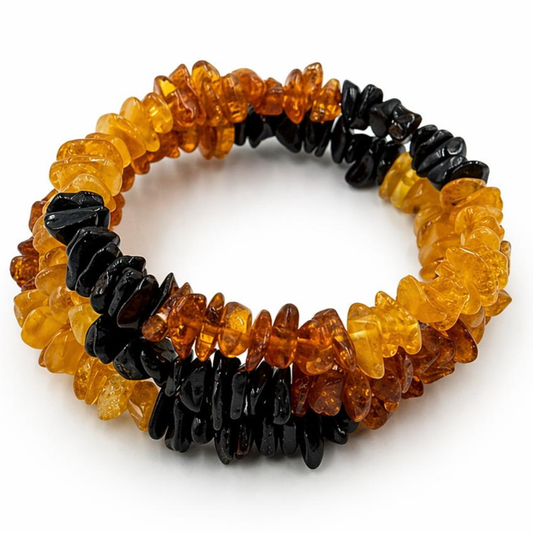 Snake style amber bracelet