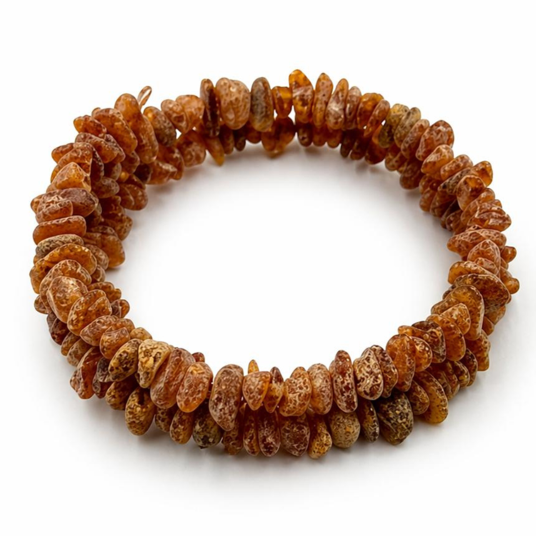 Snake style amber bracelet