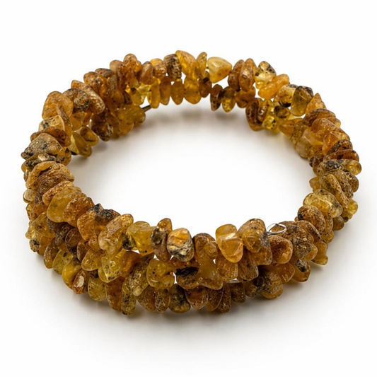 Snake style amber bracelet