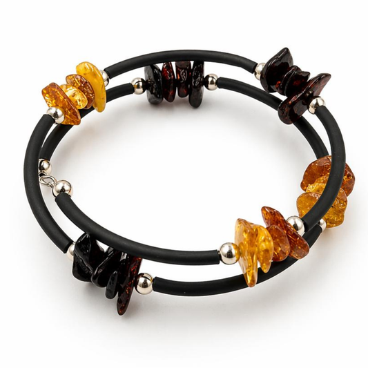 Snake style amber bracelet