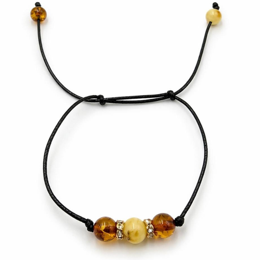 Adjustable amber bracelet