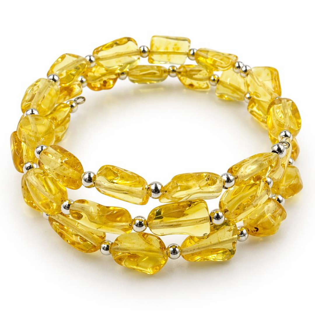 Snake style amber bracelet