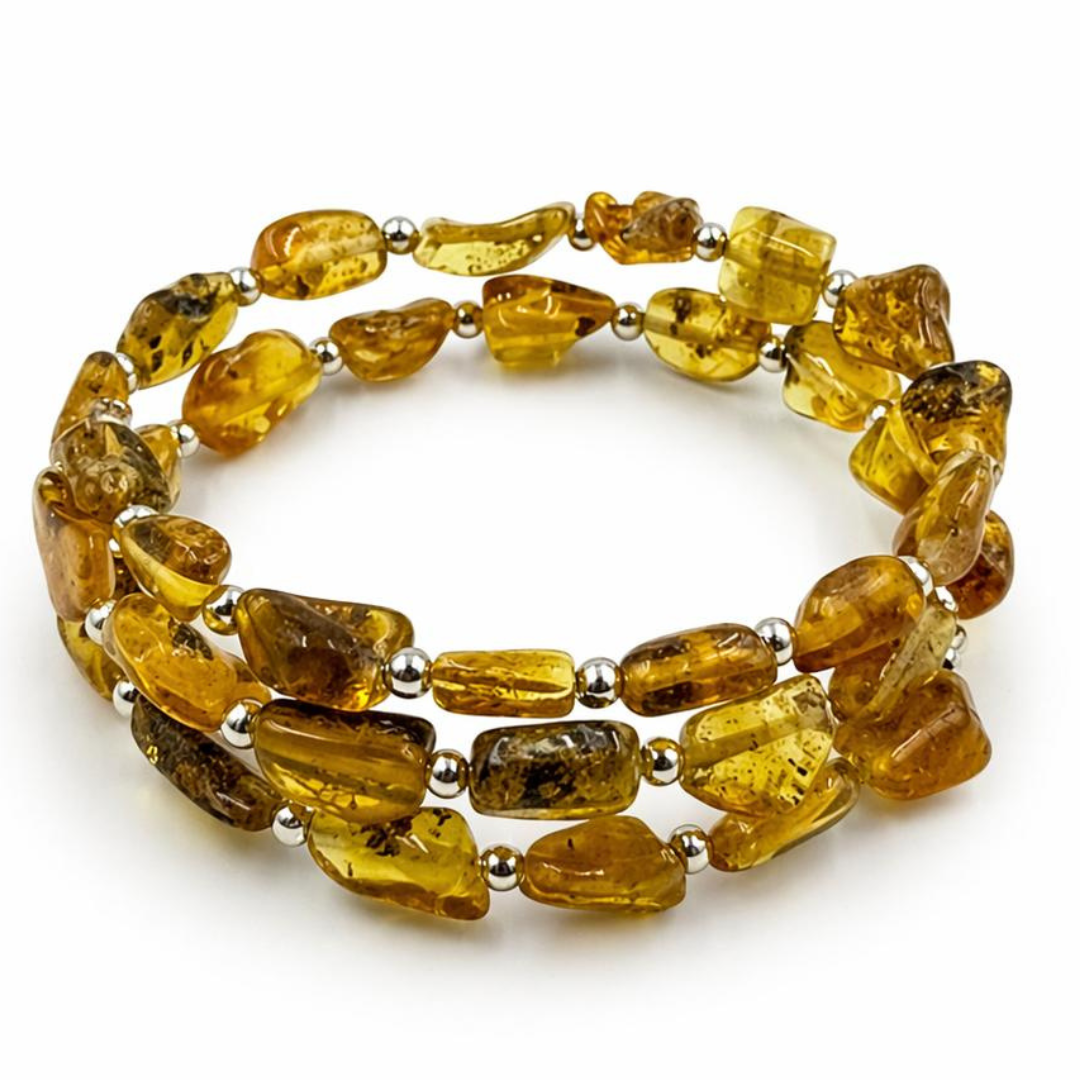 Snake style amber bracelet