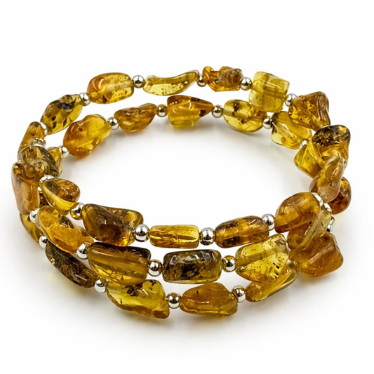 Snake style amber bracelet