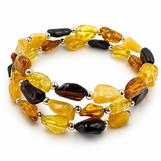 Snake style amber bracelet