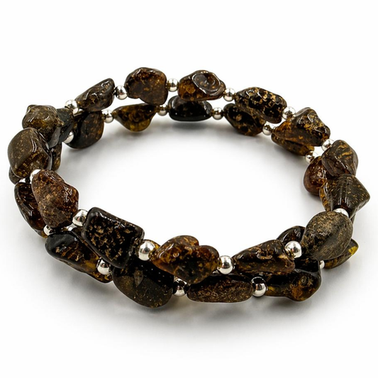Snake style amber bracelet