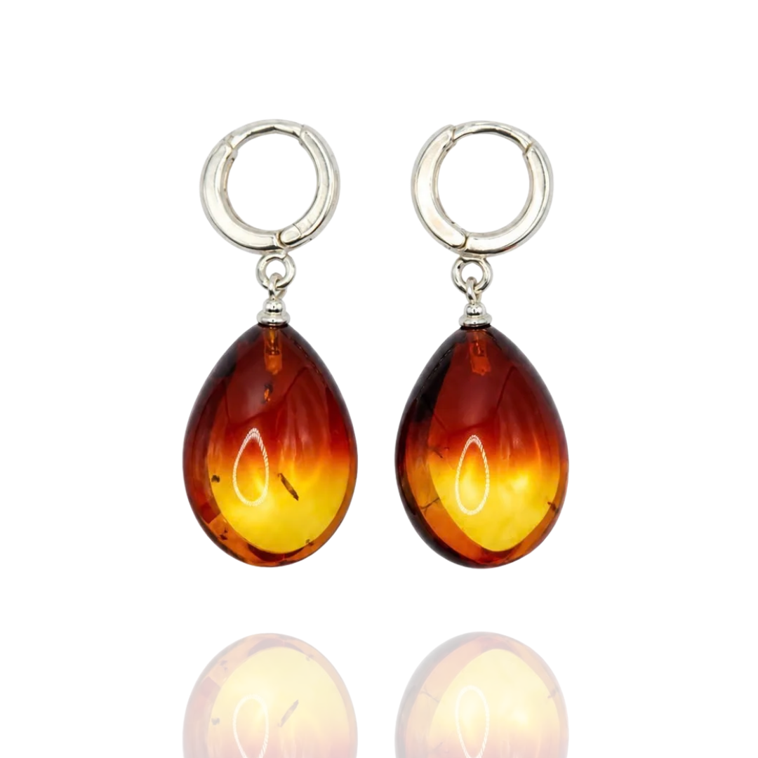 Gradient 925 Sterling Silver Amber Drop Earrings