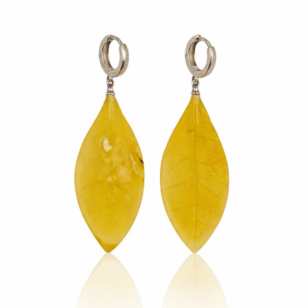 Sterling silver amber earrings
