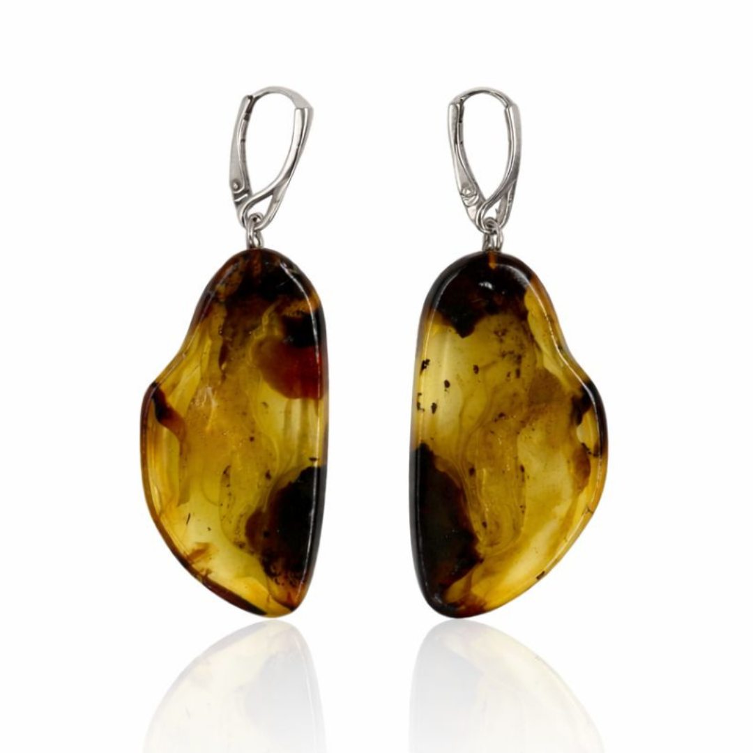Sterling silver amber earrings