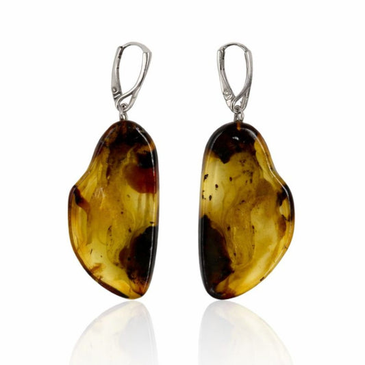 Sterling silver amber earrings