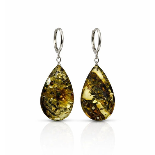 Sterling silver amber earrings