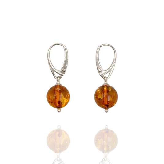 Sterling silver amber earrings