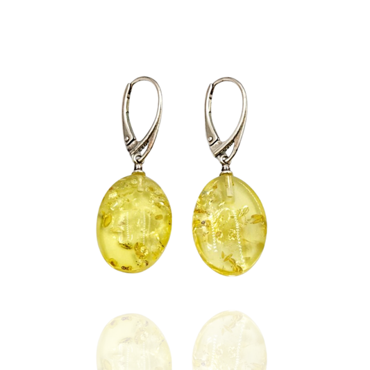 Sterling silver amber earrings