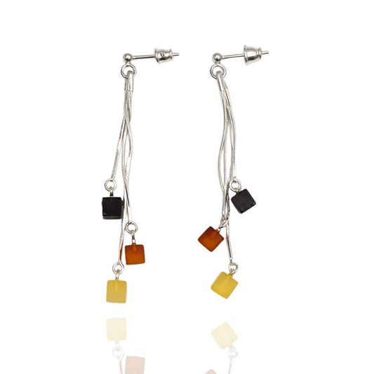 Sterling silver amber earrings