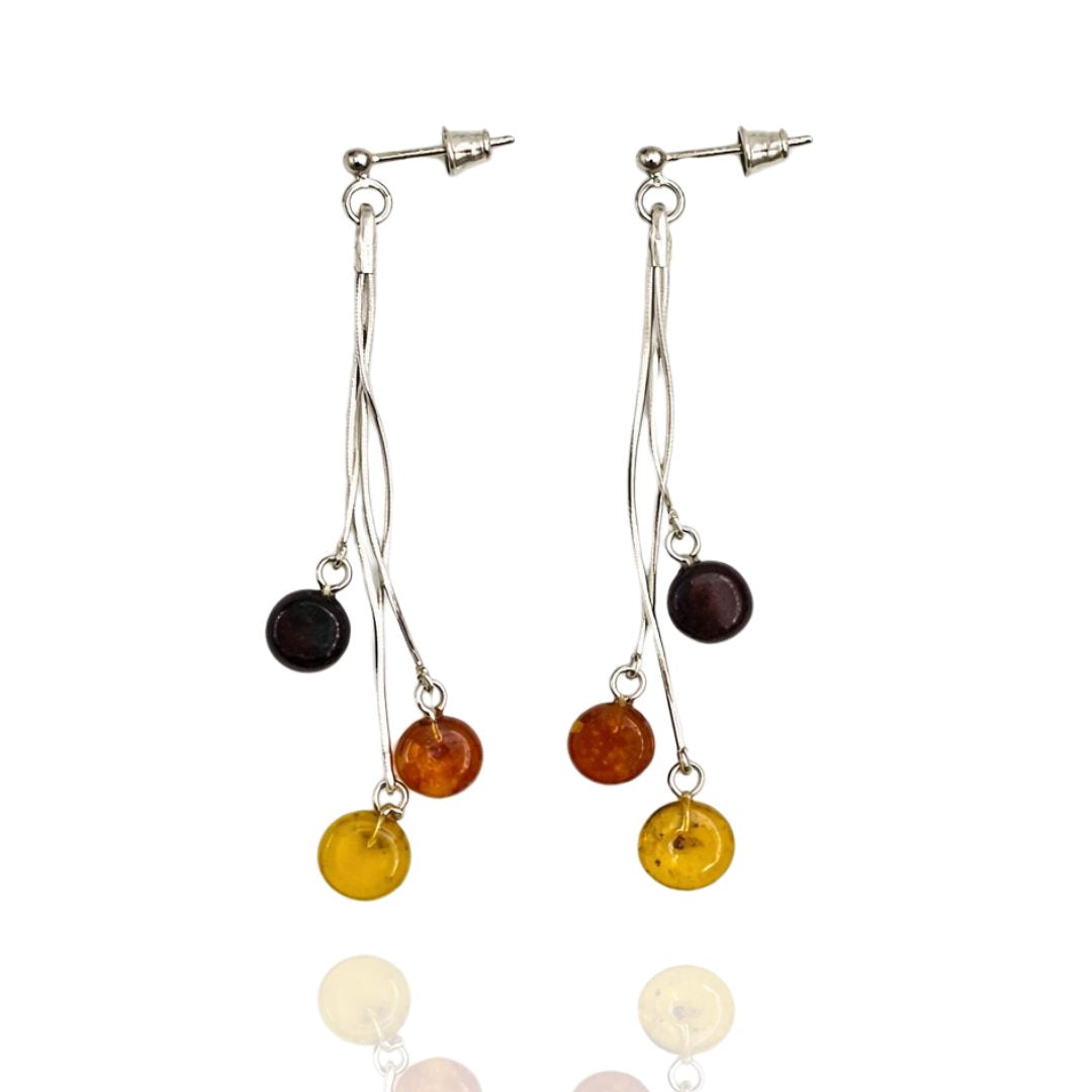 Sterling silver amber earrings
