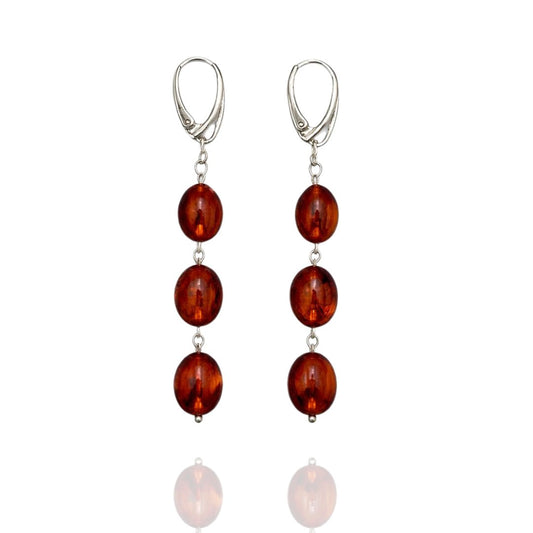 Sterling silver amber earrings