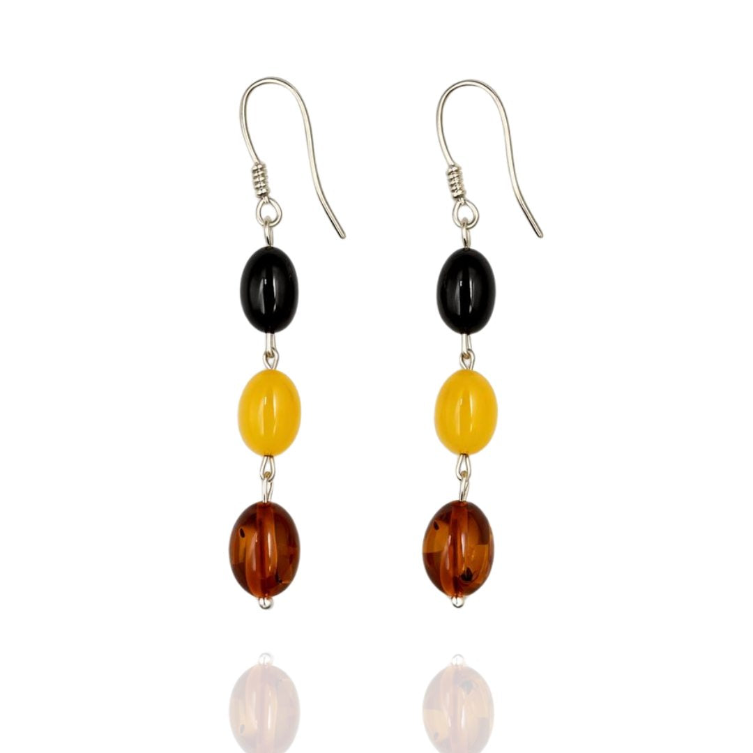 Sterling silver amber earrings