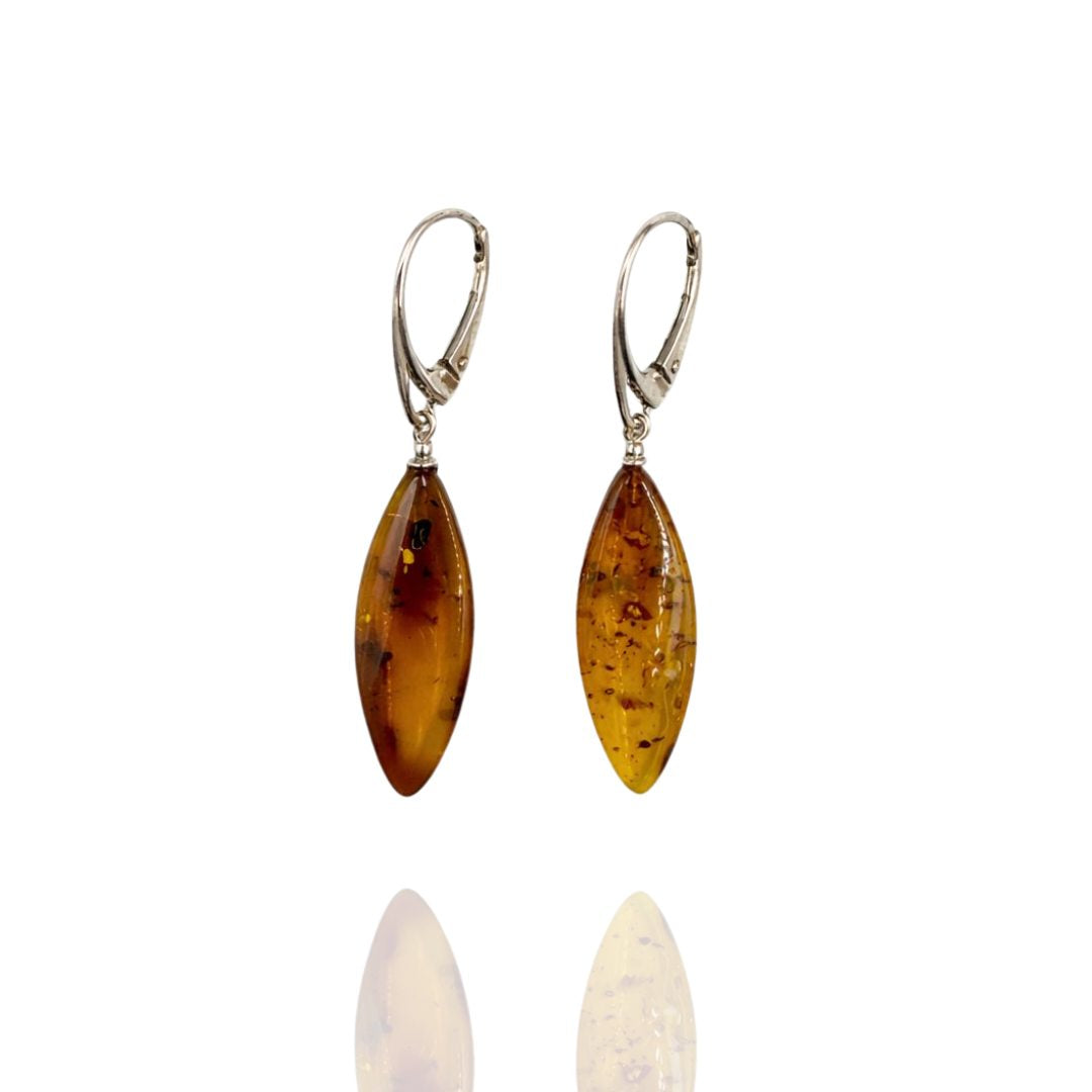 Sterling silver amber earrings
