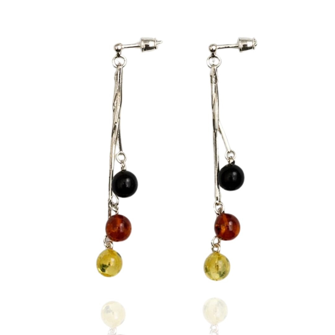 Sterling silver amber earrings