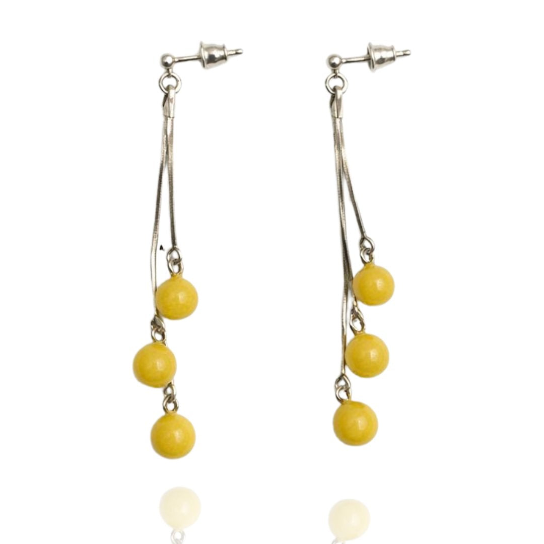 Sterling silver amber earrings