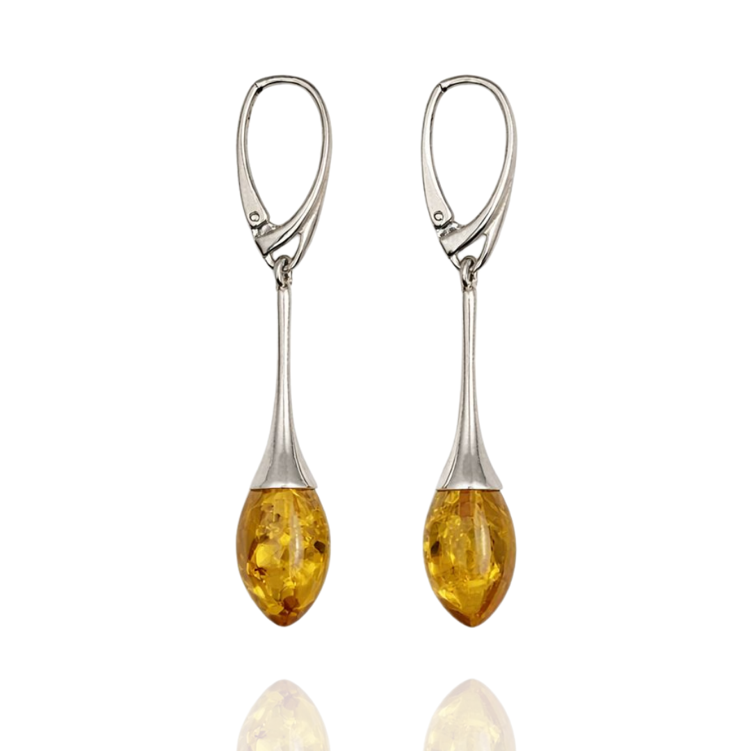 Sterling silver amber earrings