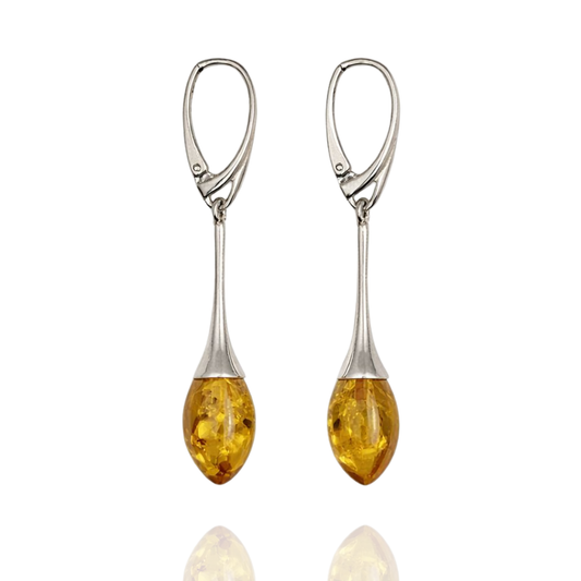 Sterling silver amber earrings