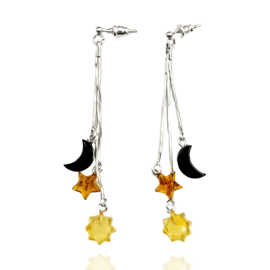 Sterling silver amber earrings