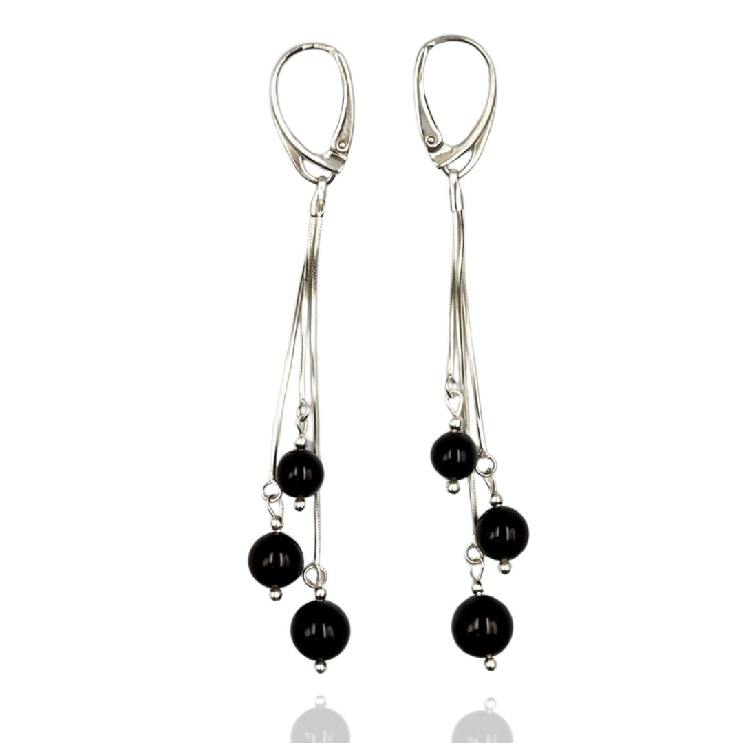 Sterling silver amber earrings