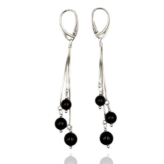 Sterling silver amber earrings
