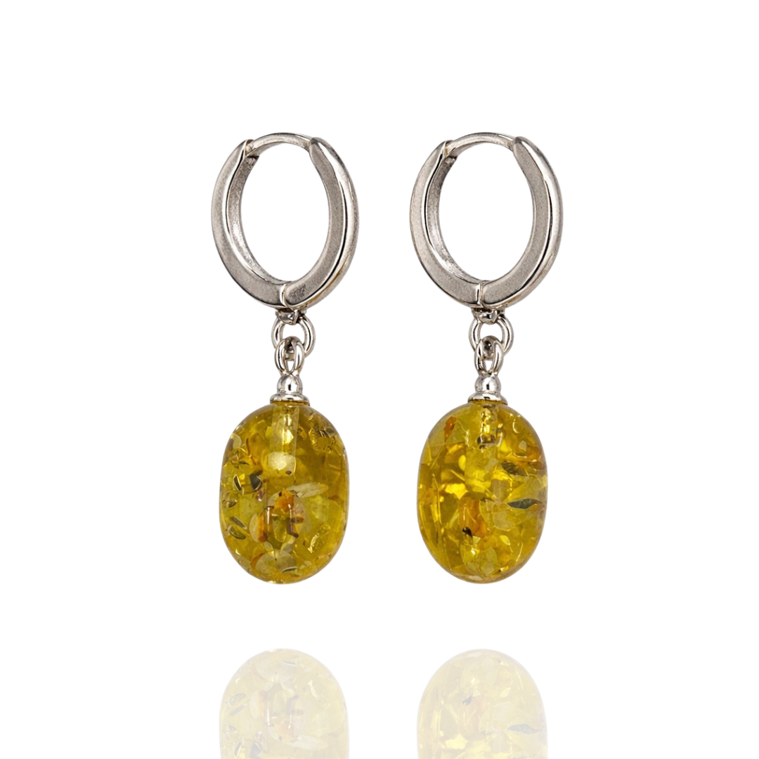 Sterling silver amber earrings