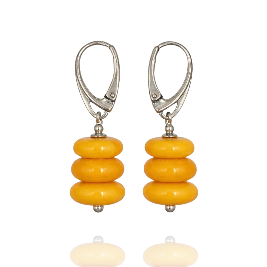 Sterling silver amber earrings