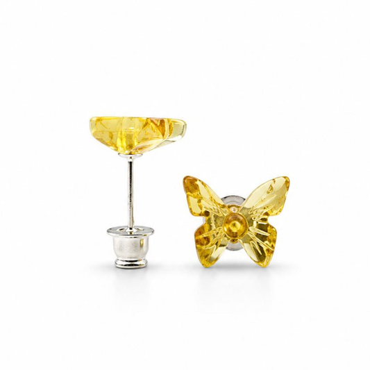 Sterling silver amber earrings