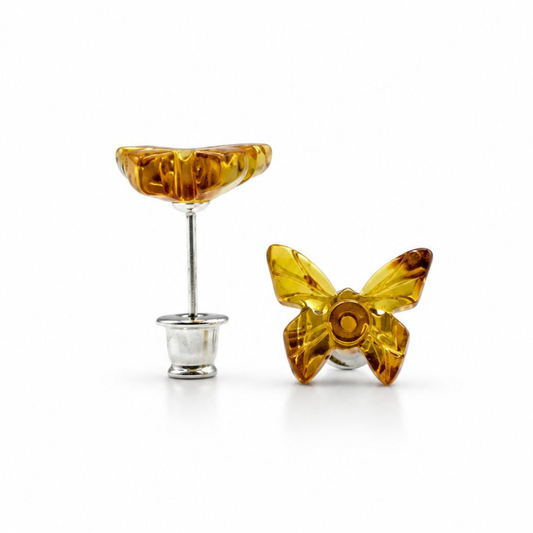 Sterling silver amber earrings