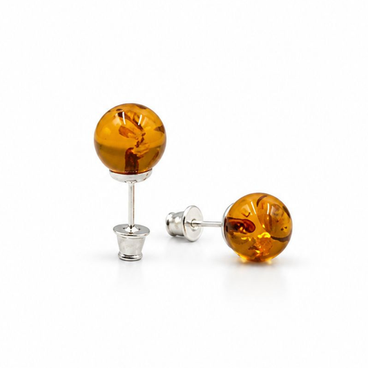 Sterling silver amber earrings