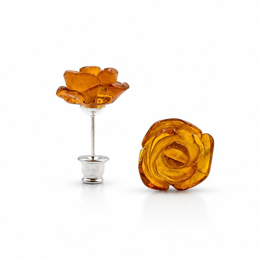 Sterling silver amber earrings