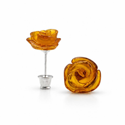Sterling silver amber earrings