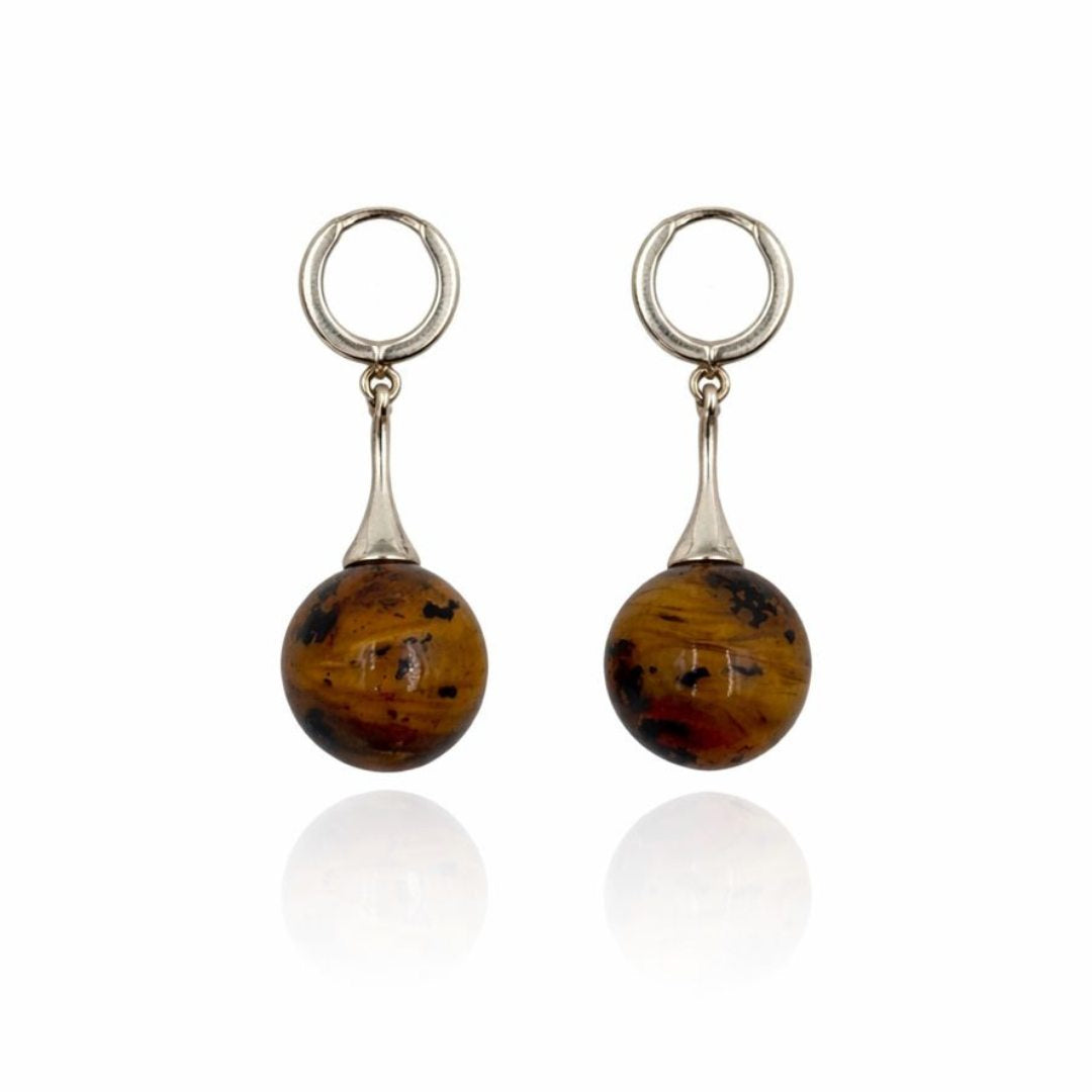 Sterling silver amber earrings