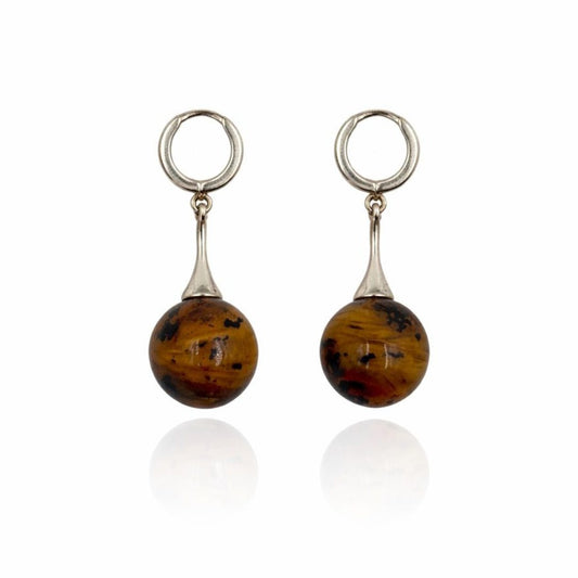 Sterling silver amber earrings