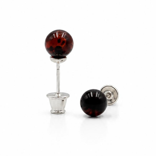 Sterling silver amber earrings
