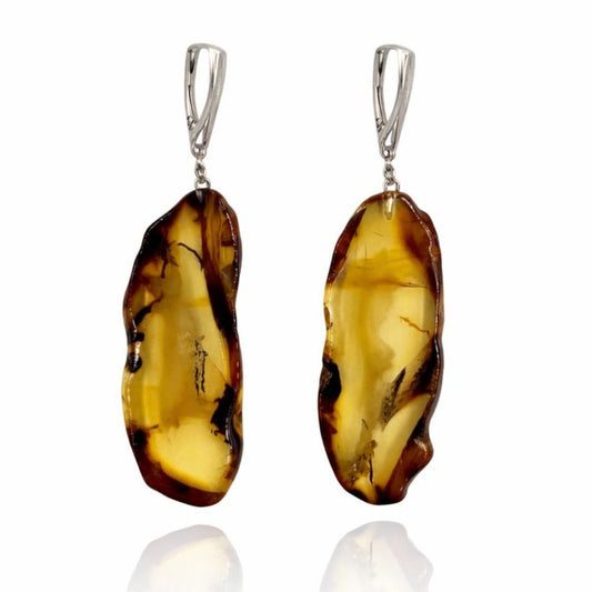 Sterling silver amber earrings