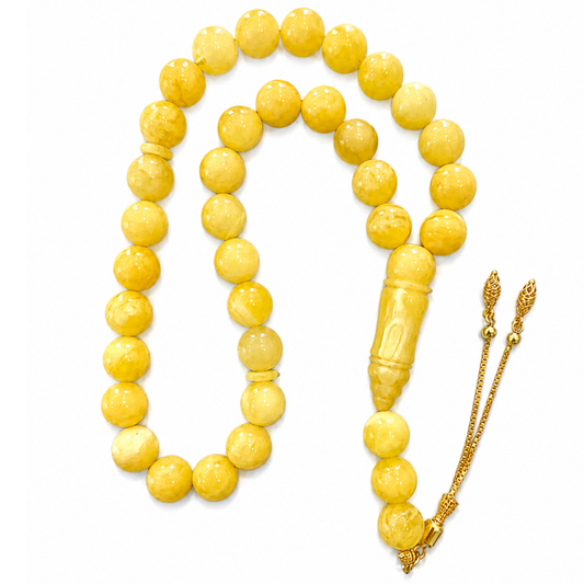 Butterscotch Baltic Amber Muslim Prayer Beads